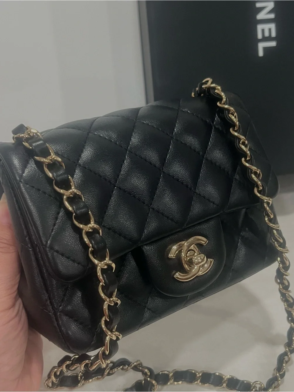 Chanel Classic Square Mini Rectangular Flap Black GHW